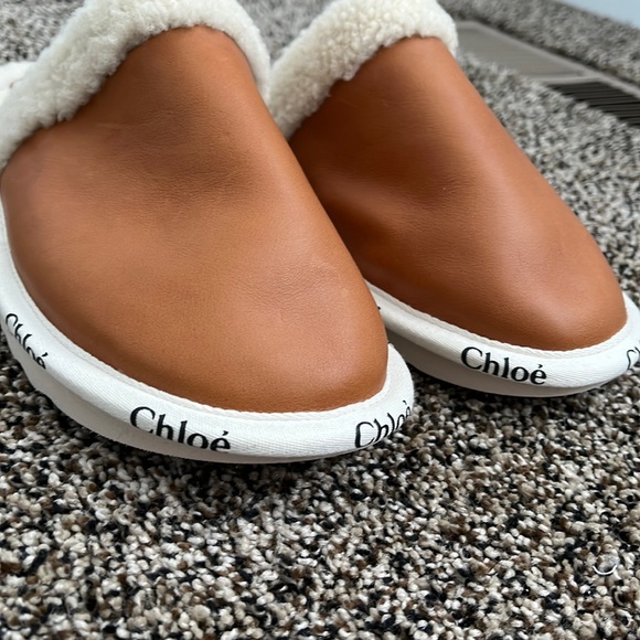 Chloe Shearling Woody Logo Slippers, never worn - Picture 5 of 8